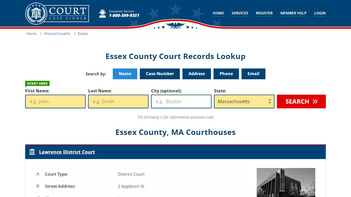 Essex County Court Records | MA Case Lookup - CourtCaseFinder.com